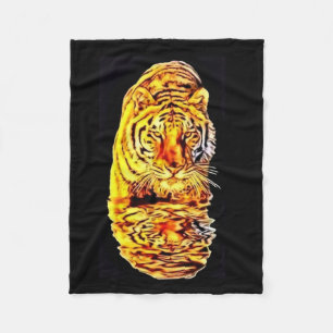 Tiger Mirror Art Nouveau Fleece Blanket