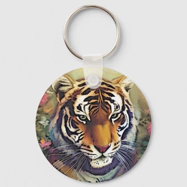 Tiger Monogram Key Ring (Front)