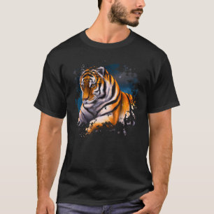 Tiger motif cats jungle teeth big cats animal art T-Shirt