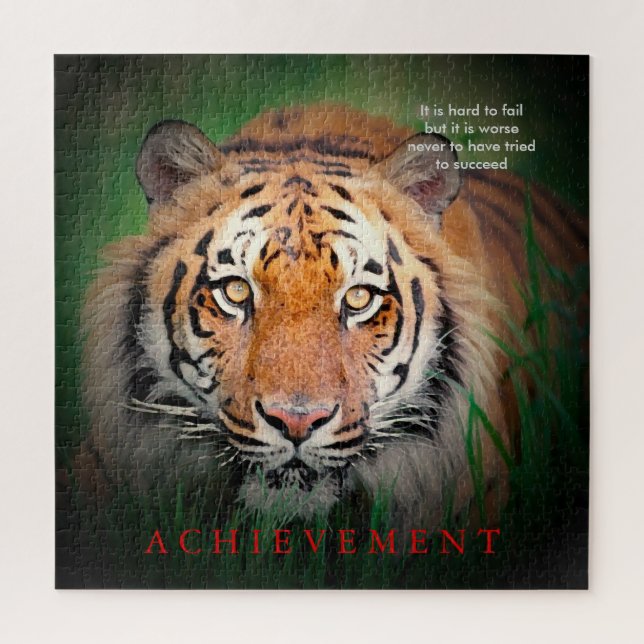 Tiger Motivational Achievement - Animals Art Jigsaw Puzzle (Vertical)