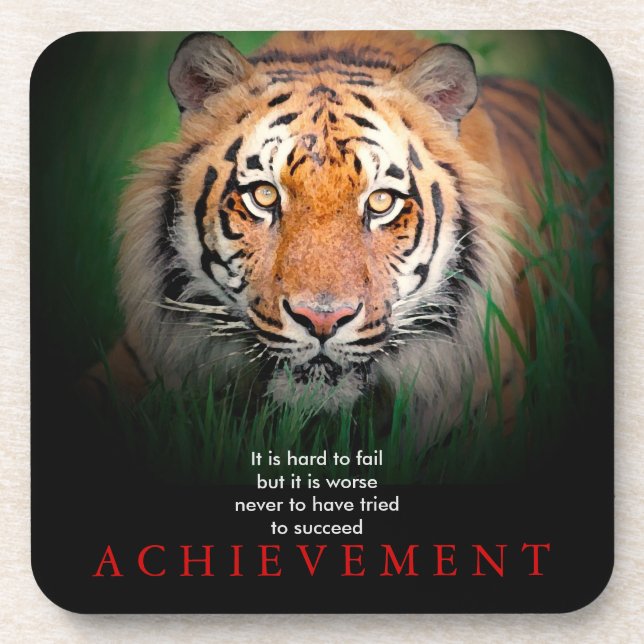 Tiger Motivational Achievement Coaster (Front)