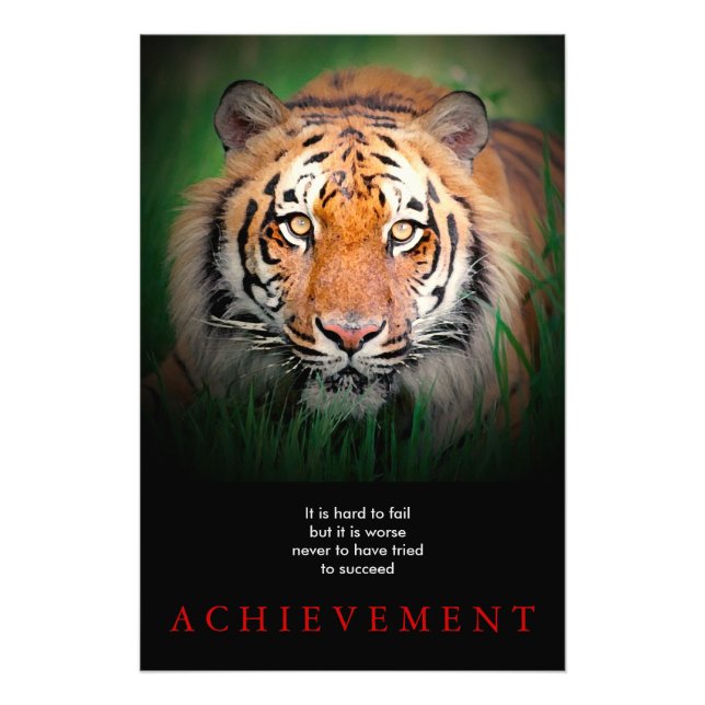 Tiger Motivational Achievement Photo Print (Front)