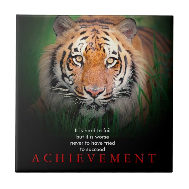 Tiger Motivational Achievement Tile (Front)