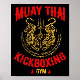 Tiger Muay Thai Kickboxing Gym Mma Training Gift Poster