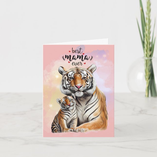 Tiger Mum and Baby Mother's Day Card (Front)
