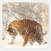 tiger mum and baby stickers