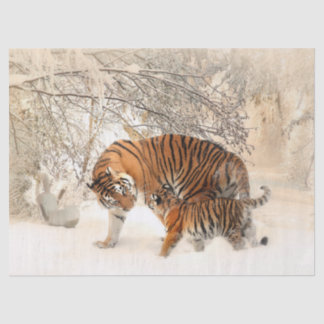 tiger mum and baby tissue paper