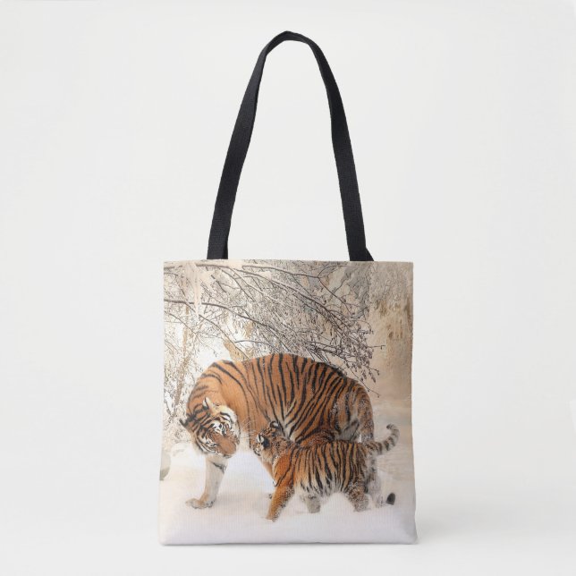 tiger mum and baby tote bag (Front)