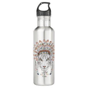 Tiger Native American Indian Chief 710 Ml Water Bottle