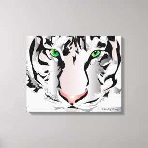 TIGER ON CANVAS-WHITE     20 "x 16" Canvas Print