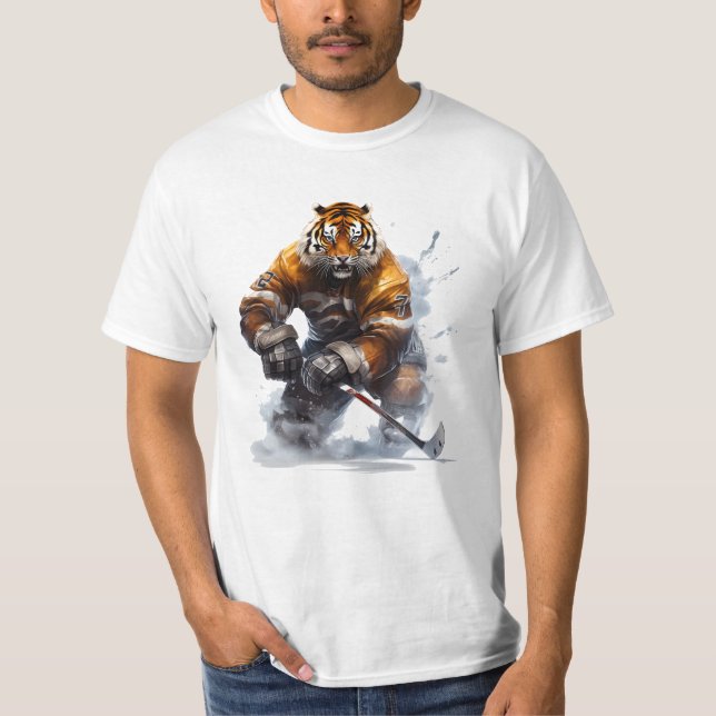 Tiger on Ice Hockey Adventure T-Shirt (Front)
