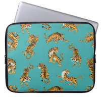 Tiger on Teal Pattern