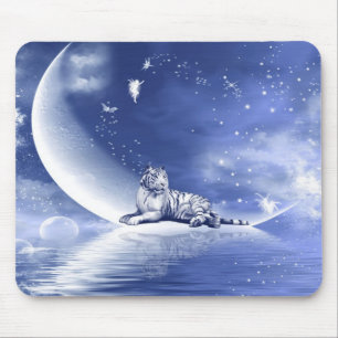 Tiger on the moon mouse mat