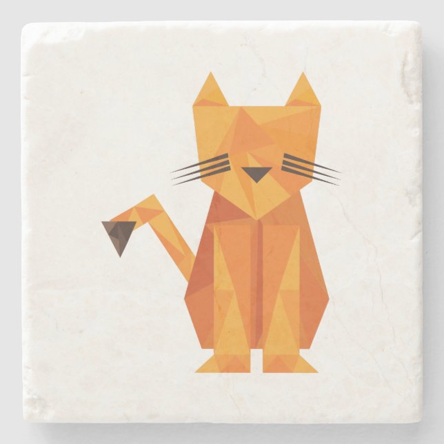 Tiger Oragami Stone Coaster (Front)