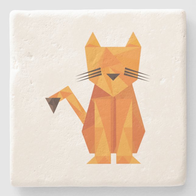 Tiger Oragami Stone Coaster (Front)