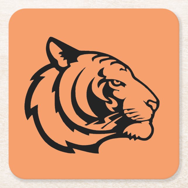 Tiger orange paper coaster (Front)