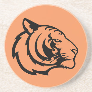 Tiger orange sandstone coaster