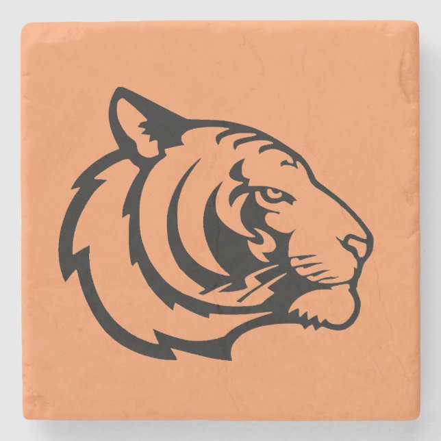 Tiger orange stone coaster (Front)