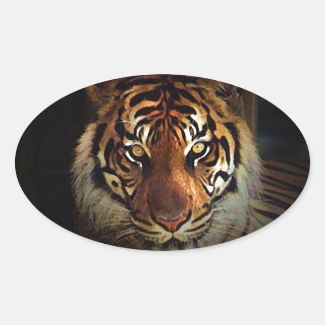 Tiger Oval Sticker (Front)