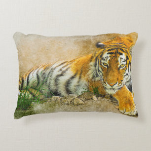 Tiger painting decorative cushion