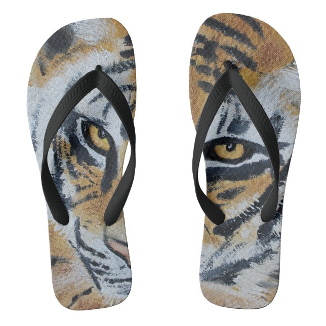 Tiger Painting Flip Flops (Footbed)