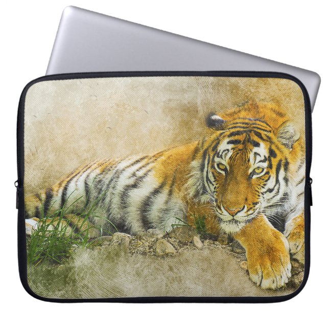 Tiger painting laptop sleeve (Front)