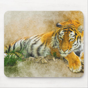 Tiger painting mouse mat