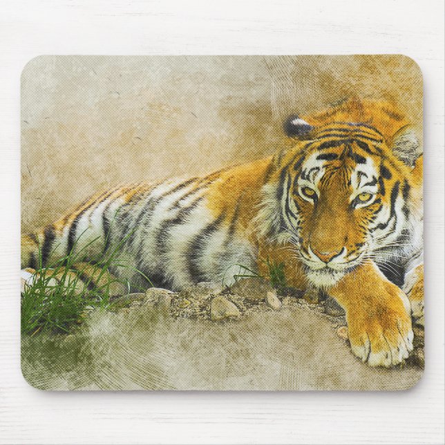 Tiger painting mouse mat (Front)