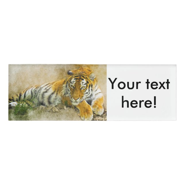 Tiger painting name tag (Front)