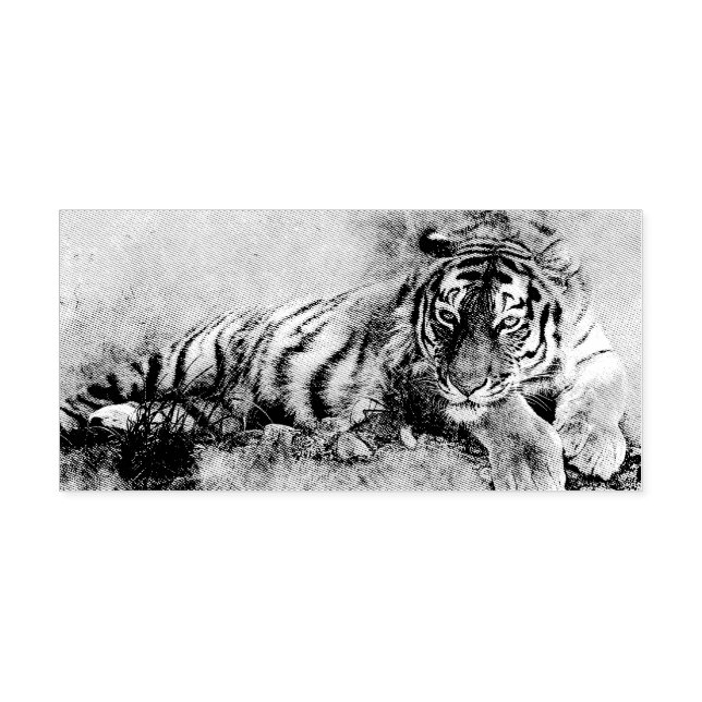 Tiger painting self-inking stamp (Design)