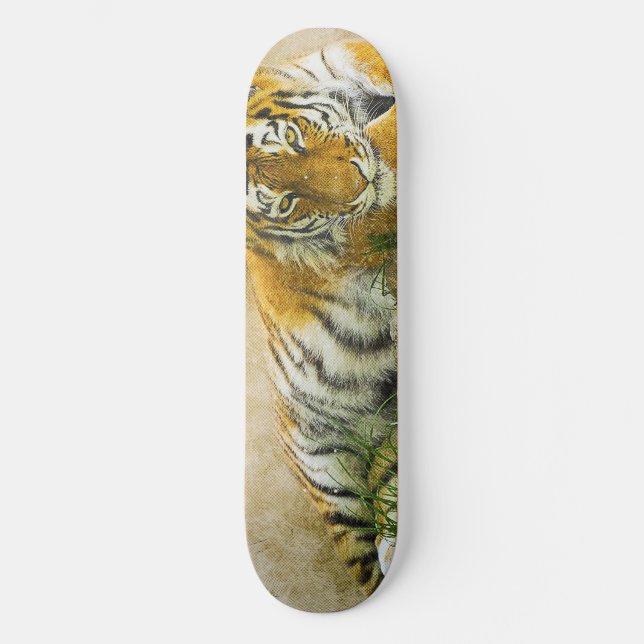 Tiger painting skateboard (Front)