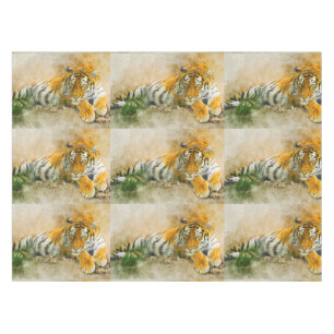 Tiger painting tablecloth