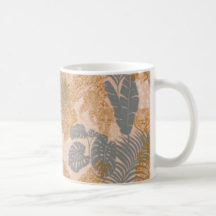 Tiger, panther tropical pink coffee mug
