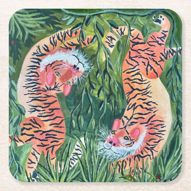 Tiger paper coasters (Front)