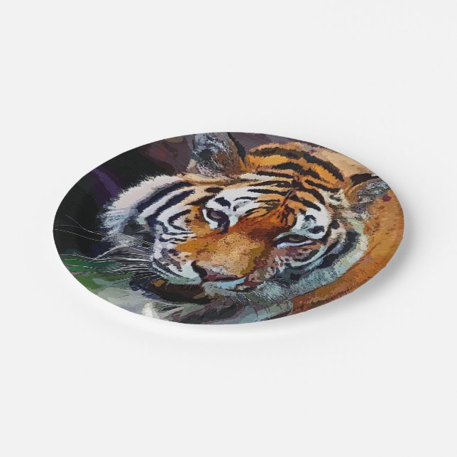 Tiger  paper plate (Angled)