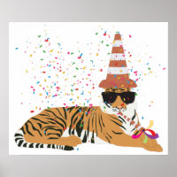 Tiger Partying - Animals Having a Party