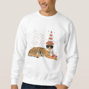 Tiger Partying - Animals Having a Party Sweatshirt