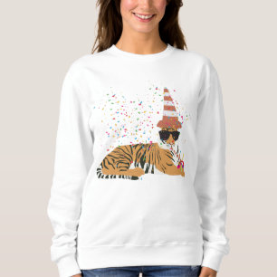 Tiger Partying - Animals Having a Party Sweatshirt