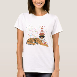 Tiger Partying - Animals Having a Party T-Shirt