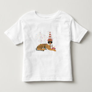 Tiger Partying - Animals Having a Party Toddler T-Shirt