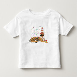 Tiger Partying - Animals Having a Party Toddler T-Shirt