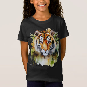 Tiger Pastel Flowers Safari Watercolor Savannah T-Shirt