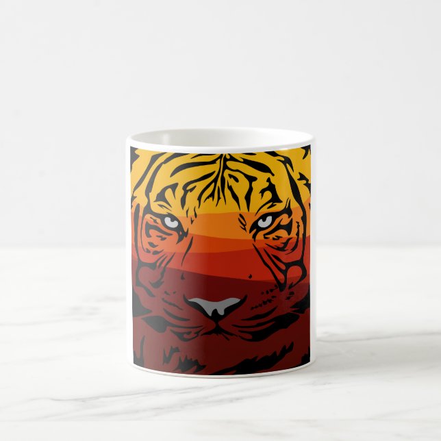 Tiger pattern animal design flat texture colourful coffee mug (Center)