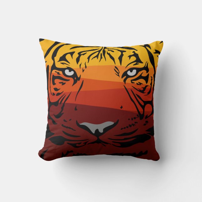 Tiger pattern animal design flat texture colourful cushion (Front)