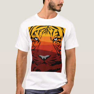 Tiger pattern animal design flat texture colourful T-Shirt