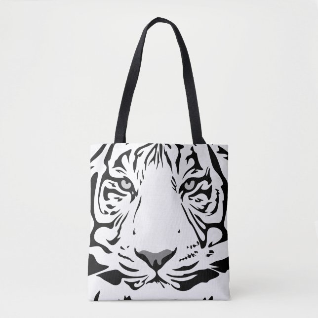 Tiger pattern animal design flat tote bag (Front)