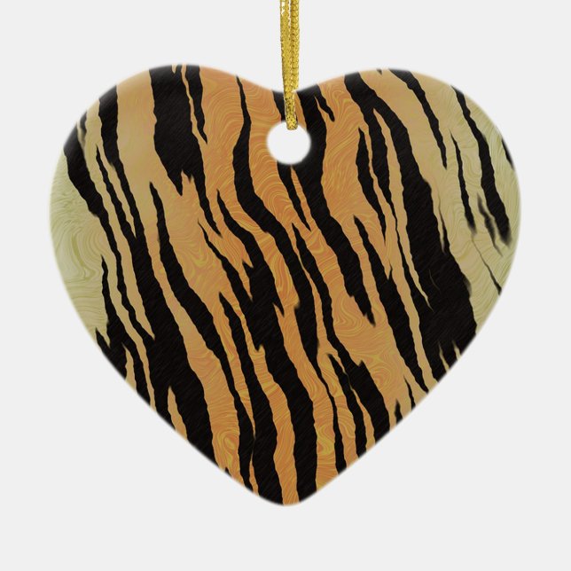 Tiger Pattern Ceramic Tree Decoration (Front)