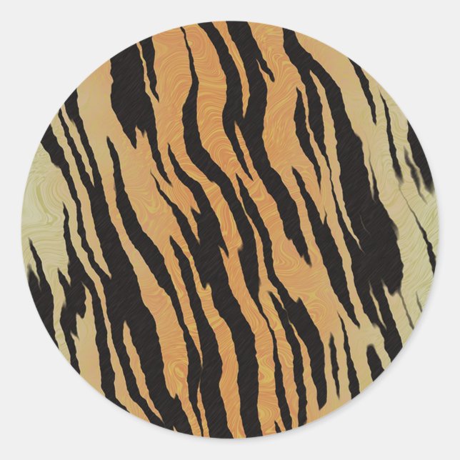 Tiger Pattern Classic Round Sticker (Front)