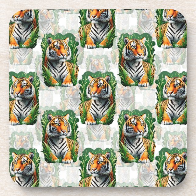 Tiger Pattern Design  Coaster (Front)