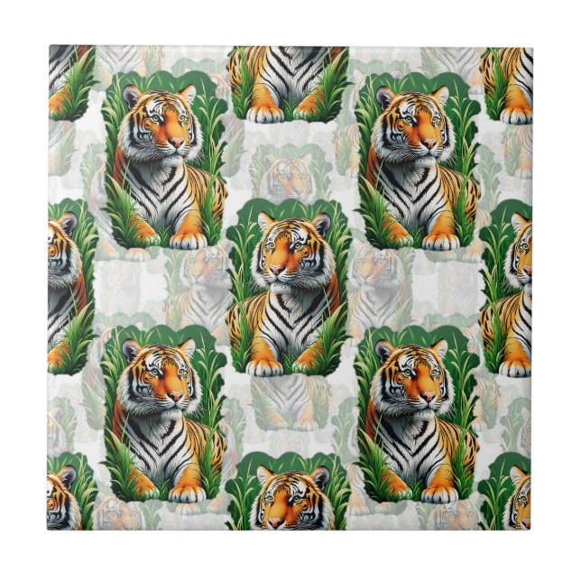 Tiger Pattern Design  Tile (Front)